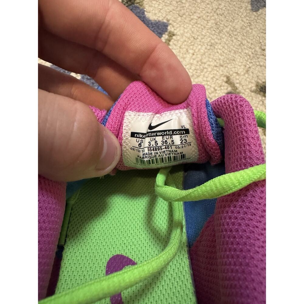 Nike LunarLon Running Shoes Blue Pink Green Women’s Size 6 Athletic Trainer - Picture 3 of 9